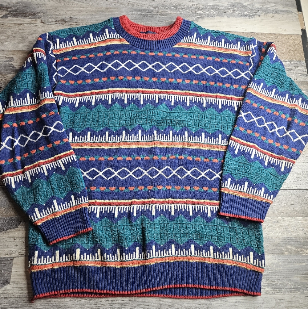John Weitz Vintage Cotton Sweater Men's Medium Made In USA